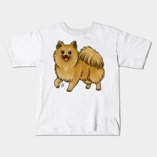 Dog - Pomeranian - Brown Kids T-Shirt